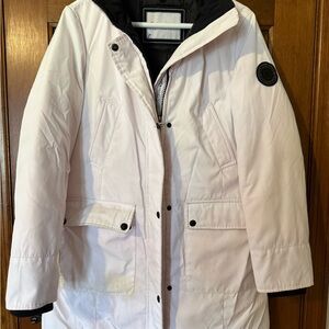Calvin Klein White Puffer Parka with Black Trim